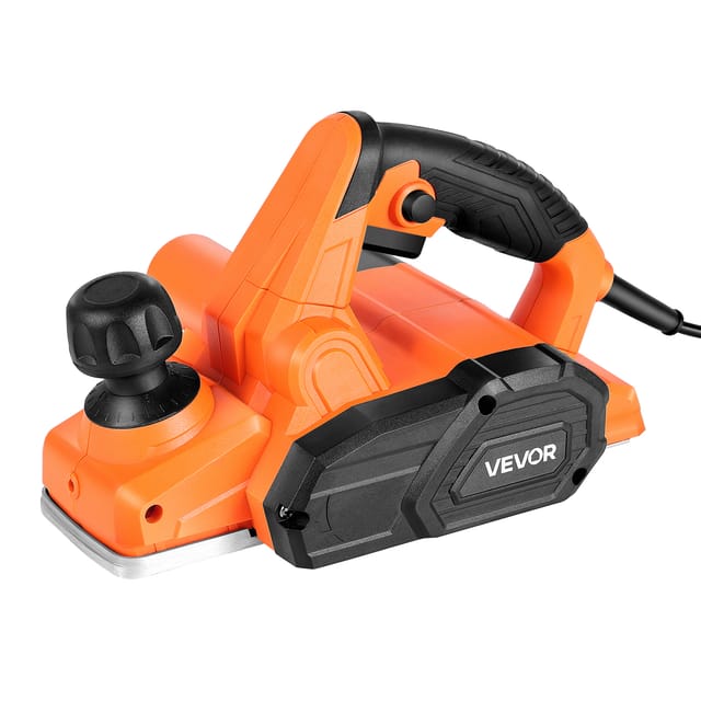 VEVOR Elektrohobel, 82 mm Schnittbreite, 650 W, 16800 U/min, Handhobel für Holz, mit einstellbarer Schnitttiefe, 2 Klingen, für Holzbearbeitung, Holzfasen, Heimwerkerarbeiten, Hobelmaschine