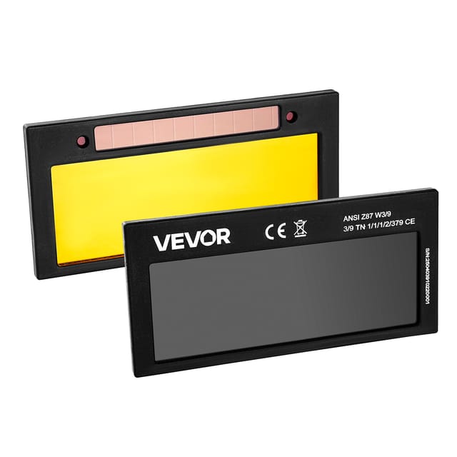 VEVOR Schweißlinse, automatische Abdunklung, 108x51 mm, Tönung 10 Echtfarben-Schutzbrille mit Dual-Lichtbogensensoren, kompatibel mit den meisten Schweißhelmen für WIG-, MIG-, MMA-, ARC-Anwendungen