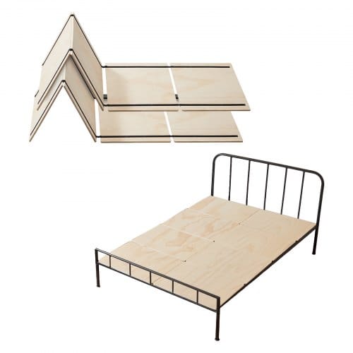 VEVOR Bunkie Board in voller Größe faltbare Bettbrettlatten mit Verbindung, Holzmatratzenauflage, Unterstützung unter Matratzenbrettern, gebrauchsfertig, 8-teilig, Naturholz Latten