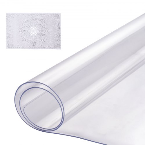 VEVOR Kunststoff-Tischdecke, 16 x 32 Zoll, 1,5 mm dick, transparenter Tischschutz, rechteckige PVC-Schreibtischunterlage, wasserdichte und leicht zu reinigende Schreibtischunterlage, Tischdecke, für Büro, Kommode, Esszimmertisch, Nachttisch