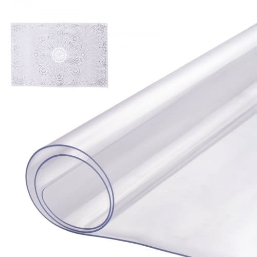 VEVOR Kunststoff-Tischdecke, 16 x 32 Zoll, 1,5 mm dick, transparenter Tischschutz, rechteckige PVC-Schreibtischunterlage, wasserdichte und leicht zu reinigende Schreibtischunterlage, Tischdecke, für Büro, Kommode, Esszimmertisch, Nachttisch