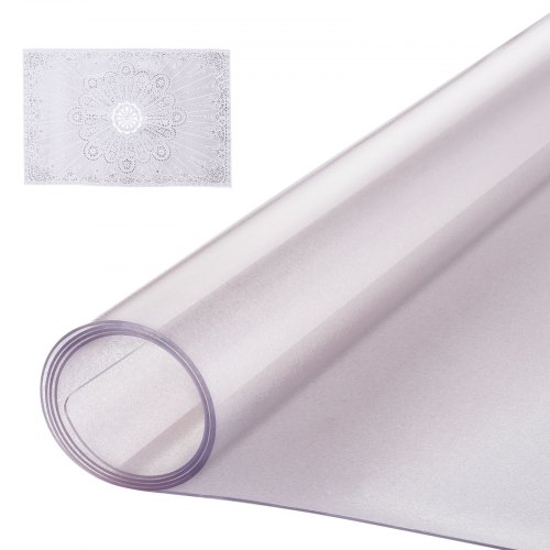 VEVOR Kunststoff-Tischdecke, 61 x 121,9 cm, 1,5 mm dick, mattierter Tischschutz, rechteckige Schreibtischunterlage aus PVC, wasserdichte und leicht zu reinigende Schreibtischunterlage, Tischdecke, für Büro, Kommode, Esszimmertisch, Nachttisch