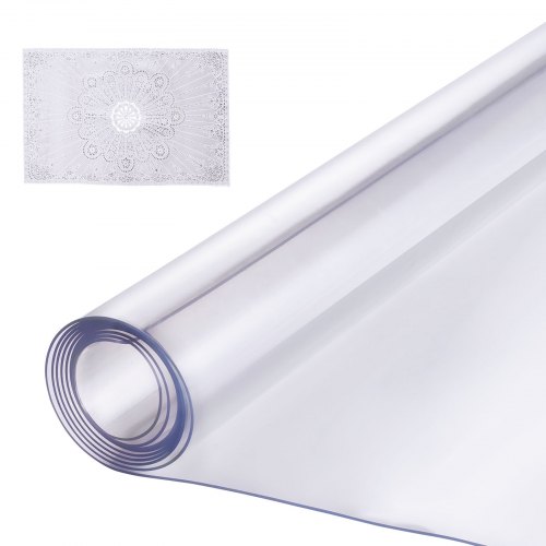 Vevor Kunststoff-tischdecke, 91,4 X 121,9 Cm, 1,5 Mm Dick, Transparenter Tischschutz, Rechteckige Pvc-schreibtischunterlage, Wasserdichte Und Leicht Zu Reinigende Schreibtischunterlage