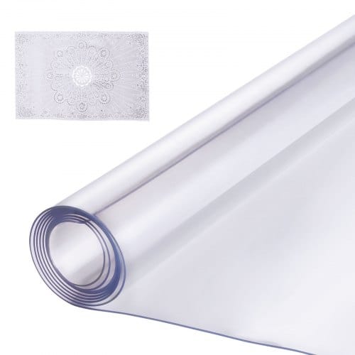 Vevor Kunststoff-tischdecke, 91,4 X 121,9 Cm, 1,5 Mm Dick, Transparenter Tischschutz, Rechteckige Pvc-schreibtischunterlage, Wasserdichte Und Leicht Zu Reinigende Schreibtischunterlage