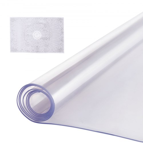 VEVOR Kunststoff-Tischdecke, 42 x 72 Zoll, 2,0 mm dick, transparenter Tischschutz, rechteckige PVC-Schreibtischunterlage, wasserdichte und leicht zu reinigende Schreibtischunterlage, Tischdecke, für Büro, Kommode, Esszimmertisch, Nachttisch