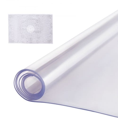 VEVOR Kunststoff-Tischdecke, 42 x 72 Zoll, 2,0 mm dick, transparenter Tischschutz, rechteckige PVC-Schreibtischunterlage, wasserdichte und leicht zu reinigende Schreibtischunterlage, Tischdecke, für Büro, Kommode, Esszimmertisch, Nachttisch