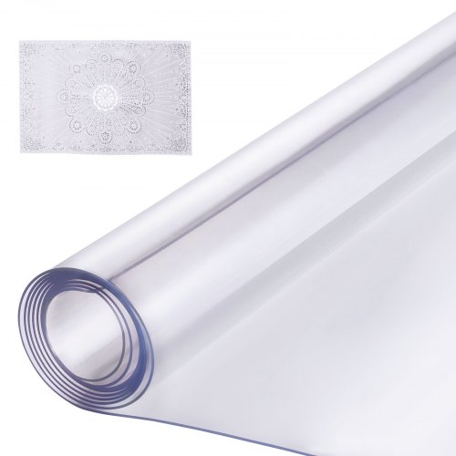 VEVOR Kunststoff-Tischdecke, 107,7 x 243,8 cm, 1,5 mm dick, transparenter Tischschutz, rechteckige PVC-Schreibtischunterlage, wasserdichte und leicht zu reinigende Schreibtischunterlage, Tischdecke, für Büro, Kommode, Esszimmertisch, Nachttisch