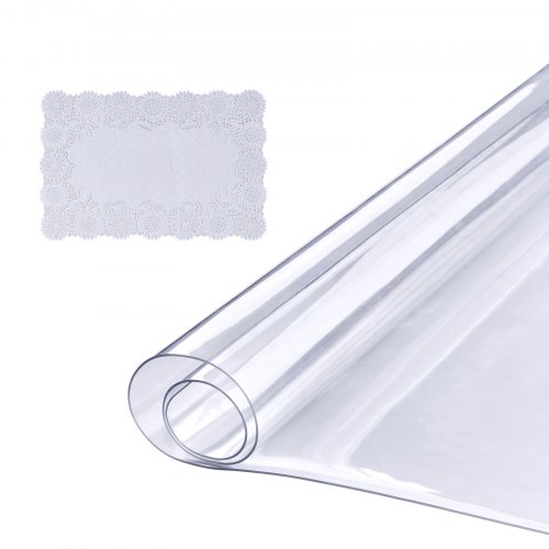 VEVOR Tischfolie Tischschutz Transparent 1,5 mm Dicke, Tischschutz-Folie PVC 457 x 925,4 mm Rechteckige Tischdecke Tischfolie Abwaschbar Verschleißfest Hitzebeständig Wasserdichte Tisch-Schutzfolie
