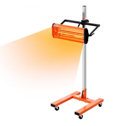 VEVOR Infrarot-Härtungslampe, 1500 W, 1–60 Min. Zeiteinstellung, Auto-Härtungslampe mit automatischer Heizung und Halterung, 31,8 m² große Backfläche, Sprüh-Backkabinenheizungen, Lacktrockner