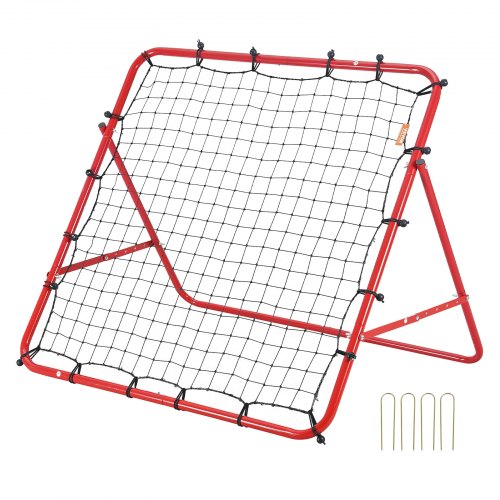 Vevor Fußball Rebound Netz Tragbares Prellwand Fußball 48 X 48 Mm, Rebounder Fußball Eisenrohr & Pe-netz Kinder & Jugendliche Verstellbar Fußballtor Rebounder Kicker Für Fußball Training