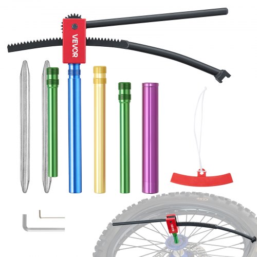 VEVOR Reifenmontiergerät Manueller Reifenwechsler Set Geeignet für 16-21 Zoll Reifen 15-25 mm Achsen, 4 Achsadapter 2 Montagehebel für Outdoor & Mobile Reparaturen von Universalen Motorräder Fahrräder