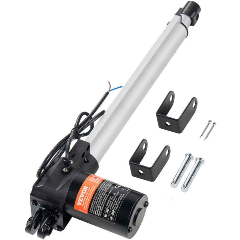 VEVOR 6000N Linear Actuator DC 12V Linearantrieb IP44 Elektrischer Linearmotor 300mm Hublänge Geräuschpegel ≤ 50dB Elektrische Türöffner 5mm/s Fahrgeschwindigkeit Lineartechnik Verstellantrieb