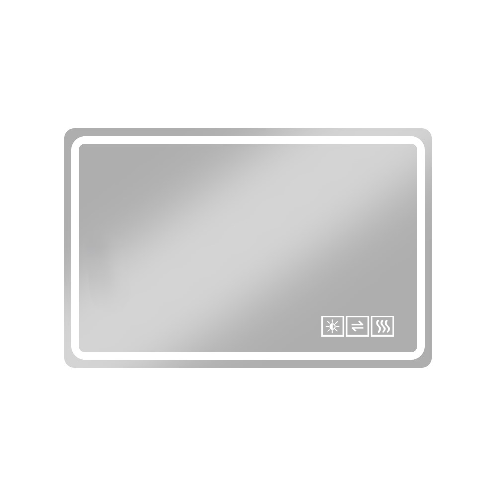 Elvmi Badspiegel Mit Led-beleuchtung, Antibeschlag Und Dimmfunktion Mit Speicher, Glas Und Metall Silber