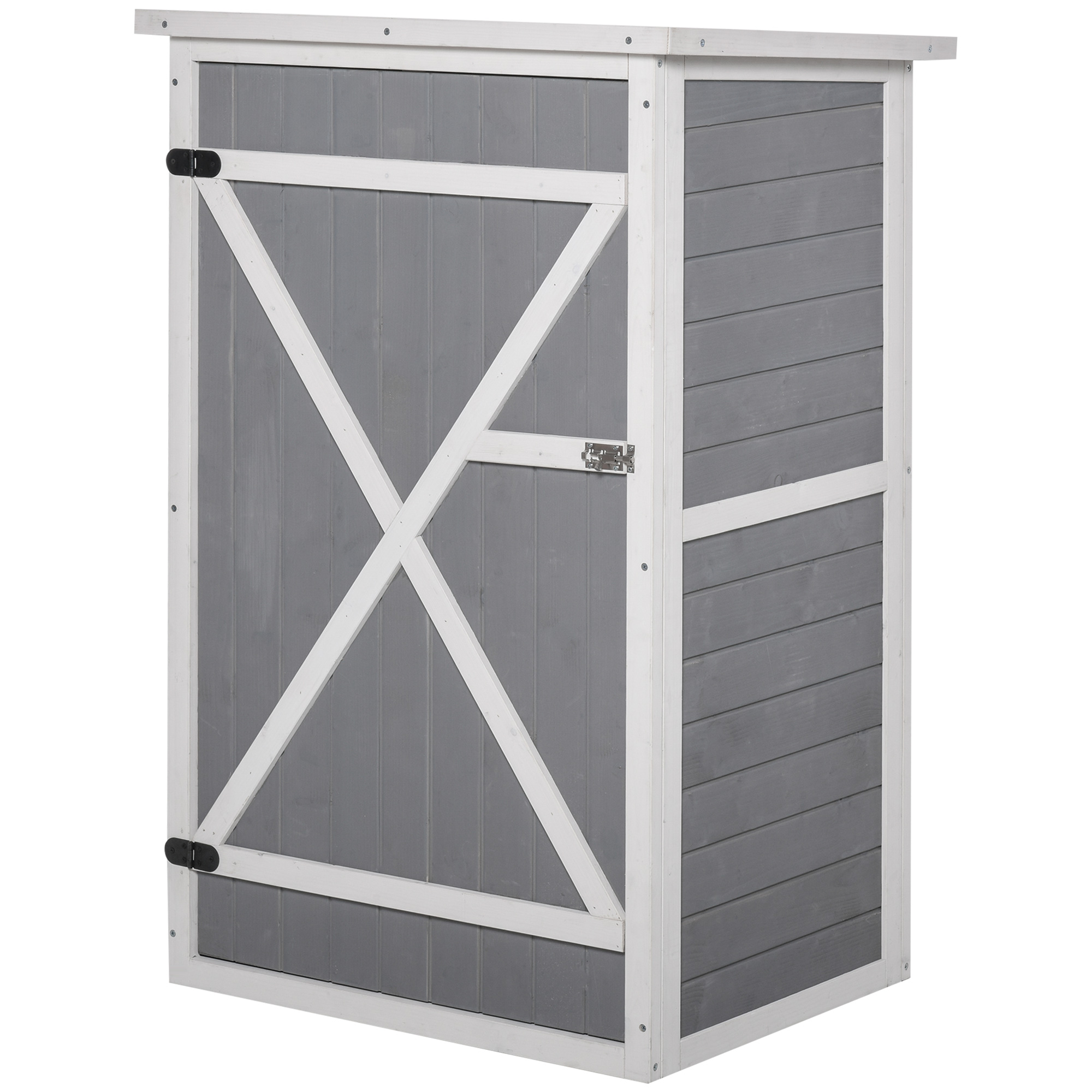 Elvmi Gartenschrank Mit 2 Regalböden Und Verschließbarer Tür Aus Holz Schwarz Für Werkzeuge 75 X 56 X 115 Cm