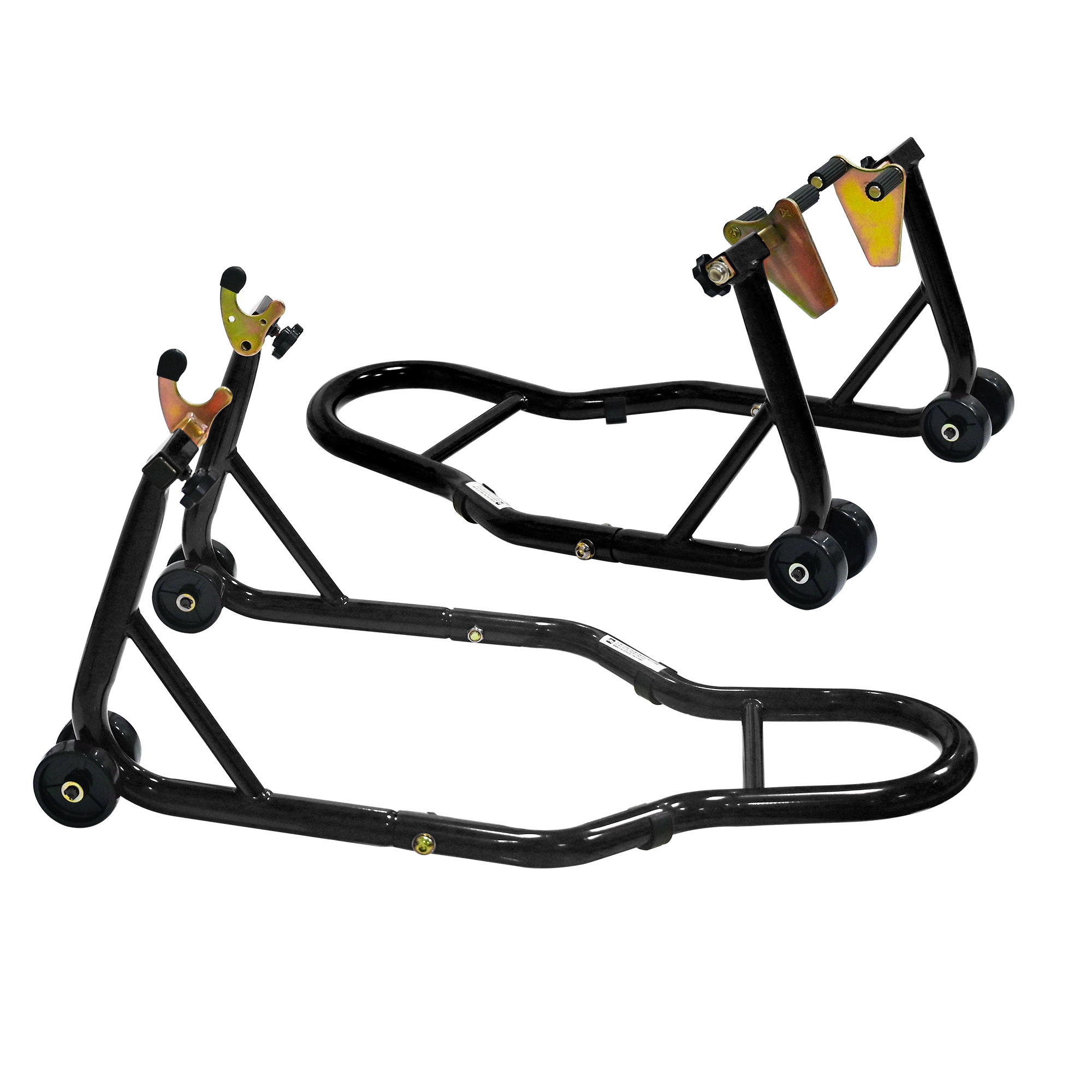 Elvmi Motorradheberständer Vorne Und Hinten Verstellbar Aus Stahl Schwarz Für Wartung 50,5 X 50,5 X 12,0 Cm