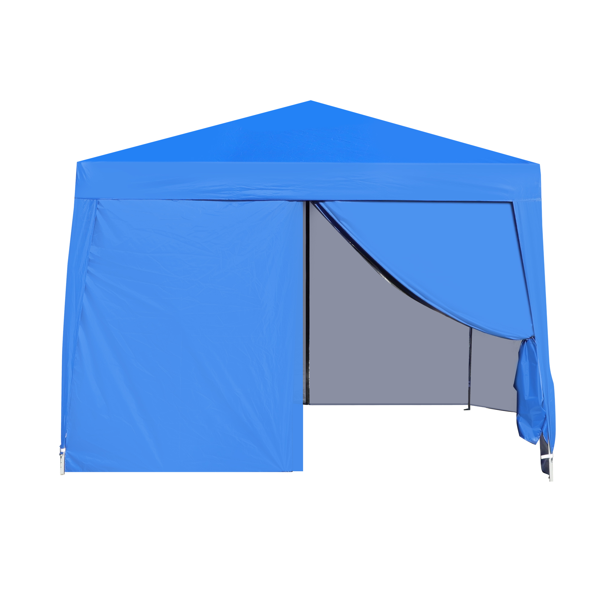 Elvmi Faltpavillon Wasserfest Mit 4 Seitenwänden Und Sandsäcken, Stahlgestell Blau 3 X 3 M