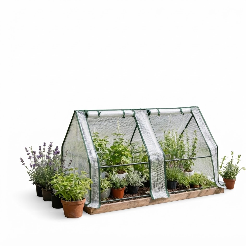Elvmi Foliengewächshaus Für Den Garten Aus Pe Mit Reißverschlusstüren Stahlrahmen Weiß 180 X 90 X 90 Cm