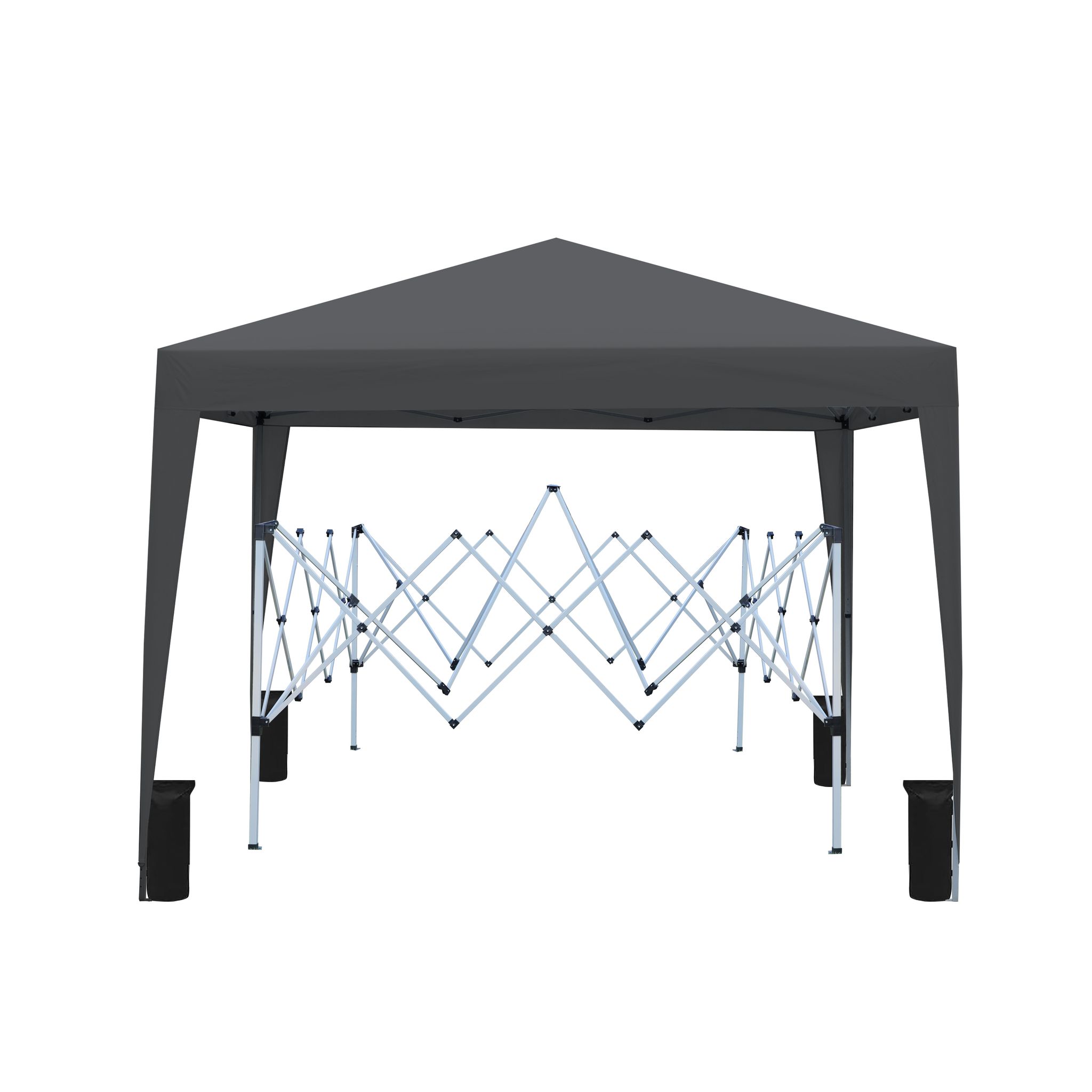 Elvmi Faltpavillon Wasserdicht Mit 4 Seitenwänden Und Sandsäcken Aus Metall Schwarz 3 X 3 M