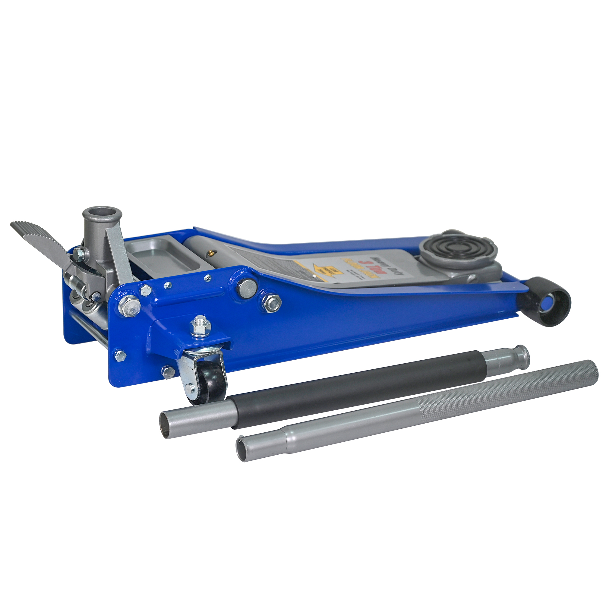 Elvmi Rangierwagenheber Mit Doppelpumpe Tragkraft 3 Tonnen Mit Fußpedal Und Lenkrollen Aus Stahl Blau Silber