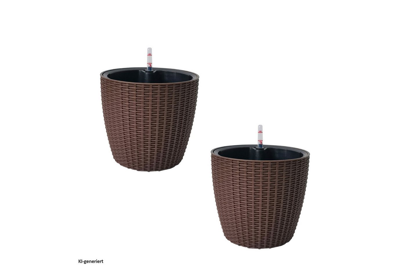 HTI-Living Blumentopf Hydro Ø 27 cm 2er Set Nessa Braun