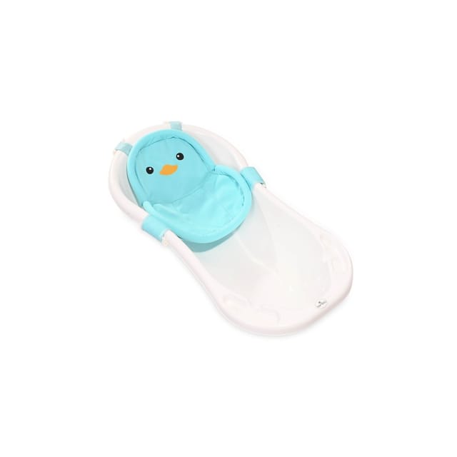 Lorelli Baby Badenetz Pinguin, Clips aus Kunststoff, Badewannennetz, ab Geburt blau