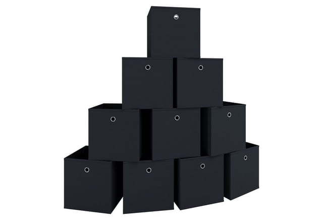 VCM 10er Set Faltbox Klappbox Stoff Kiste Faltschachtel Maße ca. H. 28 x B. 27 x T. 27 cm Regalbox - Boxas