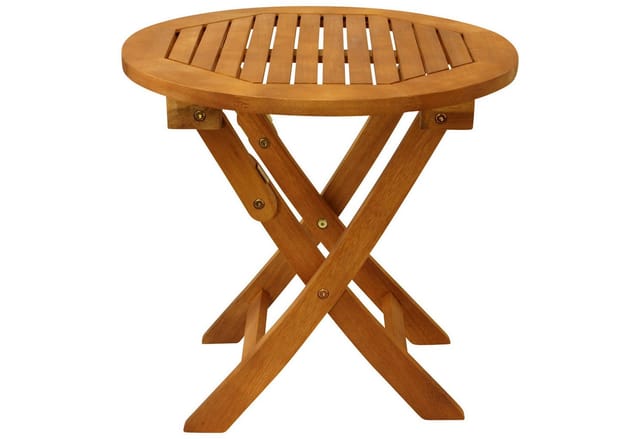 DEGAMO Klapp - Beistelltisch SAIGON 48cm rund, Eukalyptus geölt,