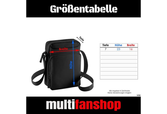 multifanshop Umhängetasche - Schalke - Herzschlag - Druck blau - Tasche