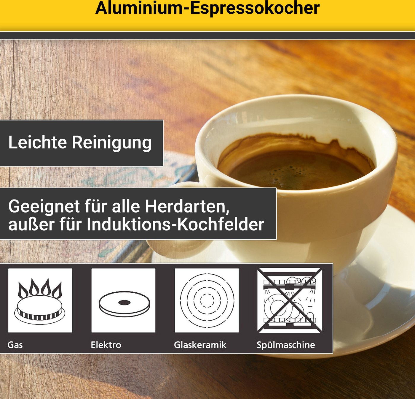 Espressokocher Italiano f. 6 Tassen silber Bild 3
