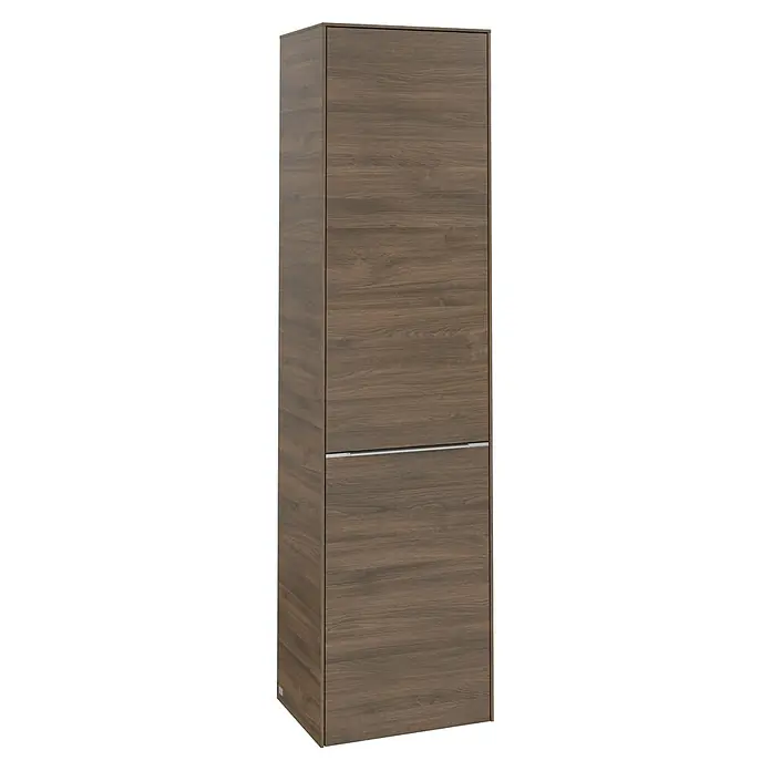 Villeroy & Boch Subway 3.0 Bad-Hochschrank (B x T x H: 40 x 36,2 x 171 cm, 1x Klappe mit Wäschekorb, 1x Tür, Arizona Oak, Farbe Griff: Aluminium glänz
