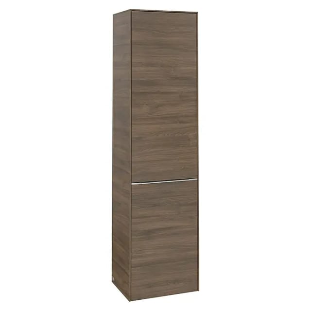 Villeroy & Boch Subway 3.0 Bad-Hochschrank (B x T x H: 40 x 36,2 x 171 cm, 1x Klappe mit Wäschekorb, 1x Tür, Arizona Oak, Farbe Griff: Aluminium glänz