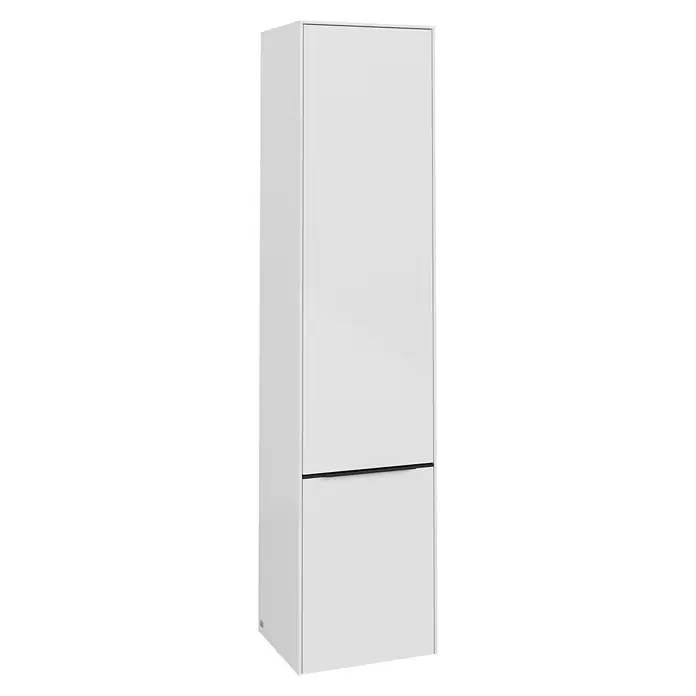 Villeroy & Boch Subway 3.0 Bad-Hochschrank (B x T x H: 40 x 36,2 x 171 cm, 2x Tür, Brilliant White, Farbe Griff: Volcano black, DIN Anschlag: Rechts)