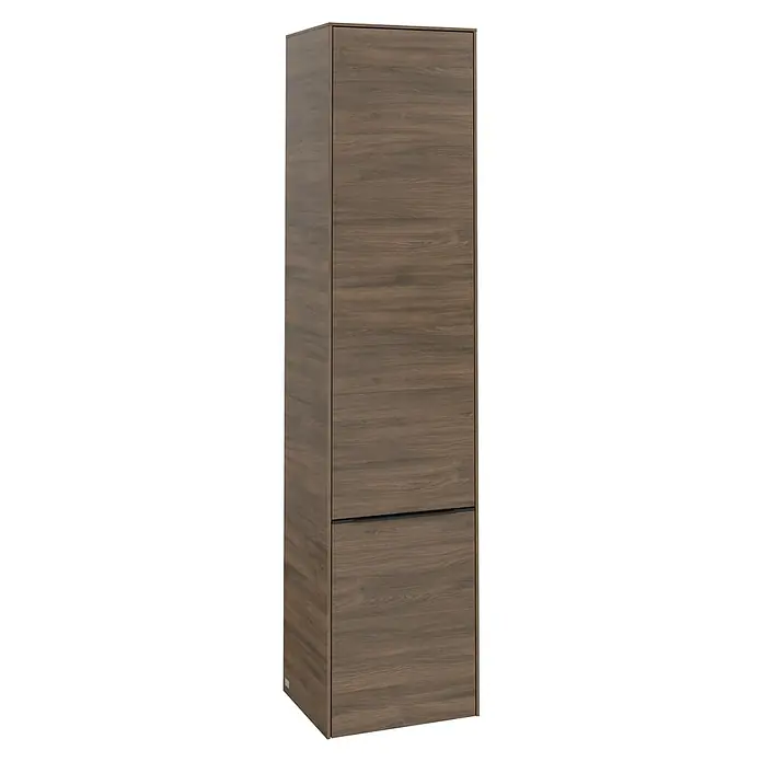 Villeroy & Boch Subway 3.0 Bad-Hochschrank (B x T x H: 40 x 36,2 x 171 cm, 2x Tür, Arizona Oak, Farbe Griff: Volcano black, DIN Anschlag: Rechts)