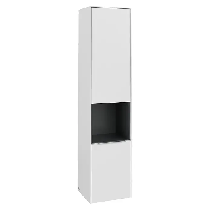 Villeroy & Boch Subway 3.0 Bad-Hochschrank (B x T x H: 40 x 36,2 x 171 cm, 1x offenes Fach, 2x Tür, Pure White, Farbe Griff: Aluminium glänzend, DIN A