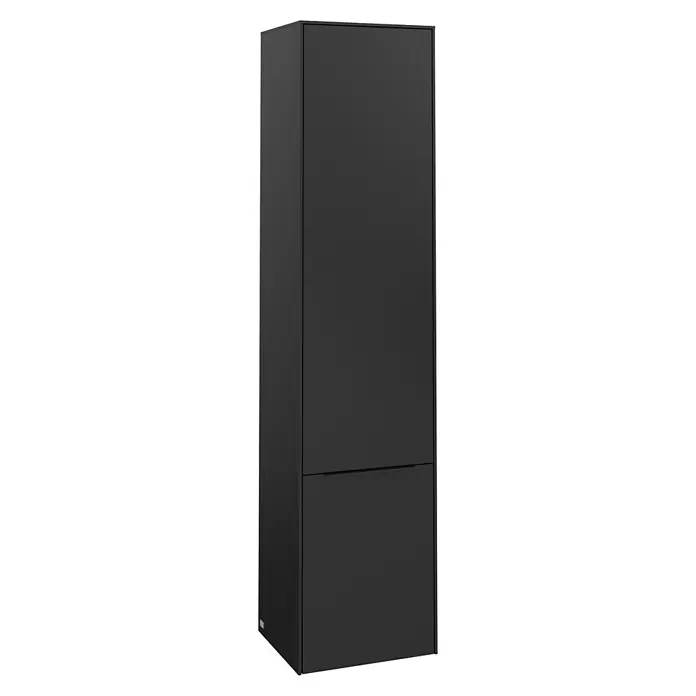 Villeroy & Boch Subway 3.0 Bad-Hochschrank (B x T x H: 40 x 36,2 x 171 cm, 2x Tür, Volcano Black, Farbe Griff: Volcano black, DIN Anschlag: Links)