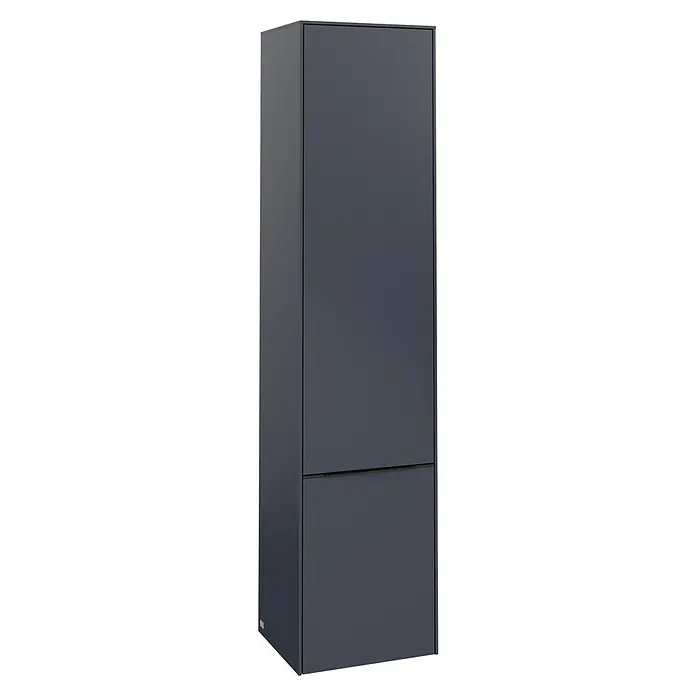Villeroy & Boch Subway 3.0 Bad-Hochschrank (B x T x H: 40 x 36,2 x 171 cm, 2x Tür, Marine Blue, Farbe Griff: Volcano black, DIN Anschlag: Rechts)
