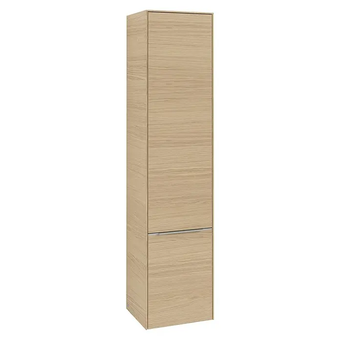 Villeroy & Boch Subway 3.0 Bad-Hochschrank (B x T x H: 40 x 36,2 x 171 cm, 2x Tür, Nordik oak, Farbe Griff: Aluminium glänzend, DIN Anschlag: Rechts)