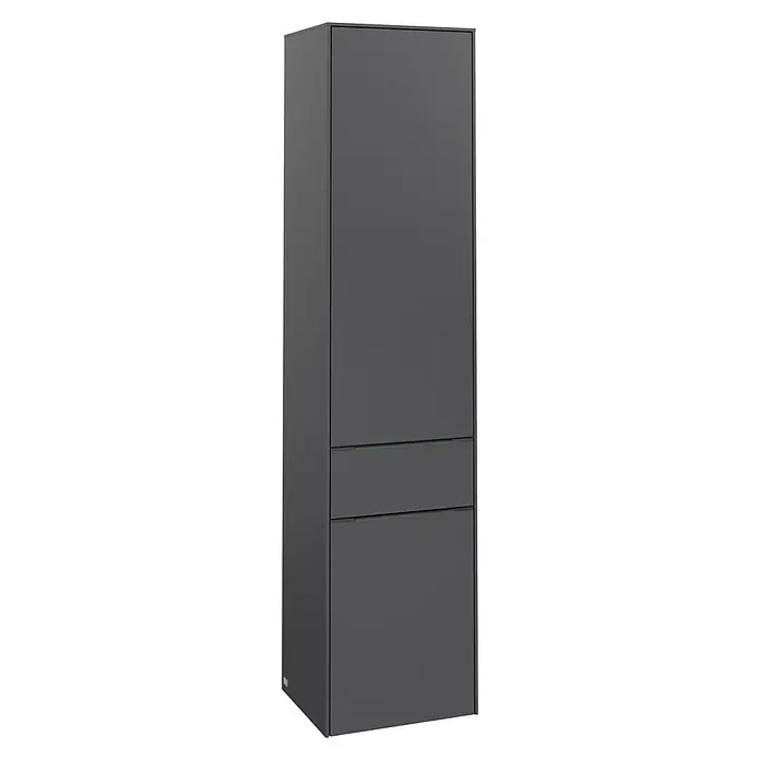 Villeroy & Boch Subway 3.0 Bad-Hochschrank (B x T x H: 40 x 36,2 x 171 cm, 1x Schublade, 2x Tür, Graphite, Farbe Griff: Graphite, DIN Anschlag: Rechts