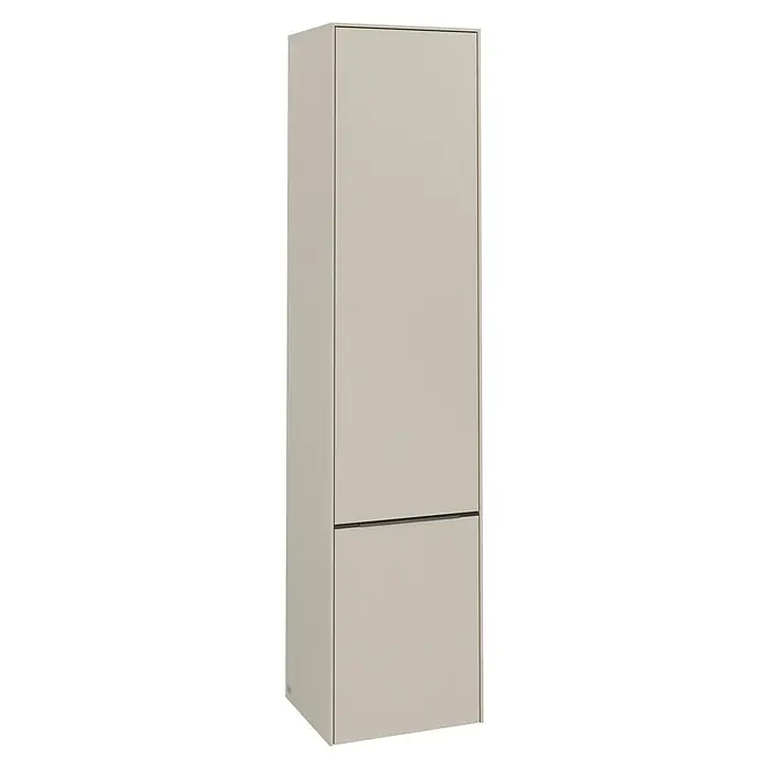 Villeroy & Boch Subway 3.0 Bad-Hochschrank (B x T x H: 40 x 36,2 x 171 cm, 2x Tür, Cashmere Grey, Farbe Griff: Cashmere Grey, DIN Anschlag: Rechts)