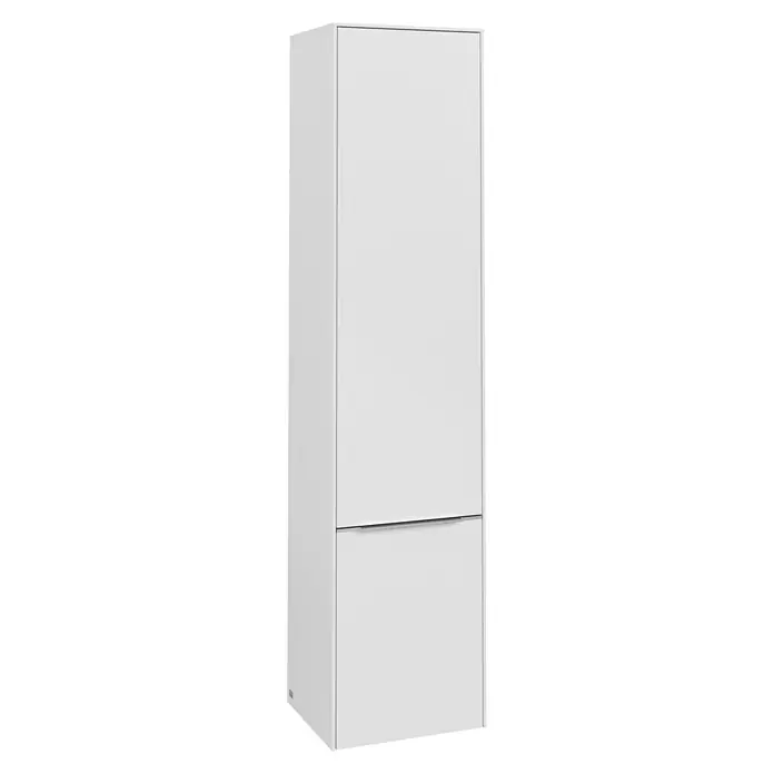 Villeroy & Boch Subway 3.0 Bad-Hochschrank (B x T x H: 40 x 36,2 x 171 cm, 2x Tür, Pure White, Farbe Griff: Aluminium glänzend, DIN Anschlag: Links)