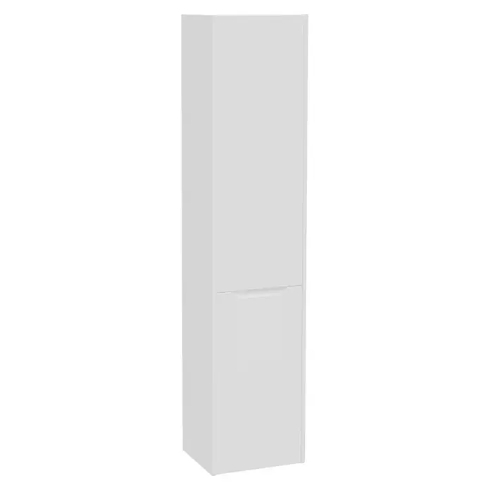 VitrA Bad-Hochschrank Integra Square (B x T x H: 40 x 37 x 180 cm, Weiß, Inklusive 3 Glasböden und Wäscheklappe, DIN Anschlag: Rechts)