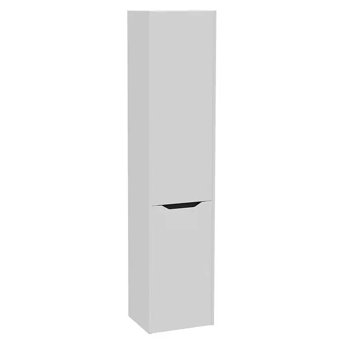 VitrA Bad-Hochschrank Integra Square (B x T x H: 40 x 37 x 180 cm, Hellgrau, Inklusive 3 Glasböden und Wäscheklappe, DIN Anschlag: Rechts)