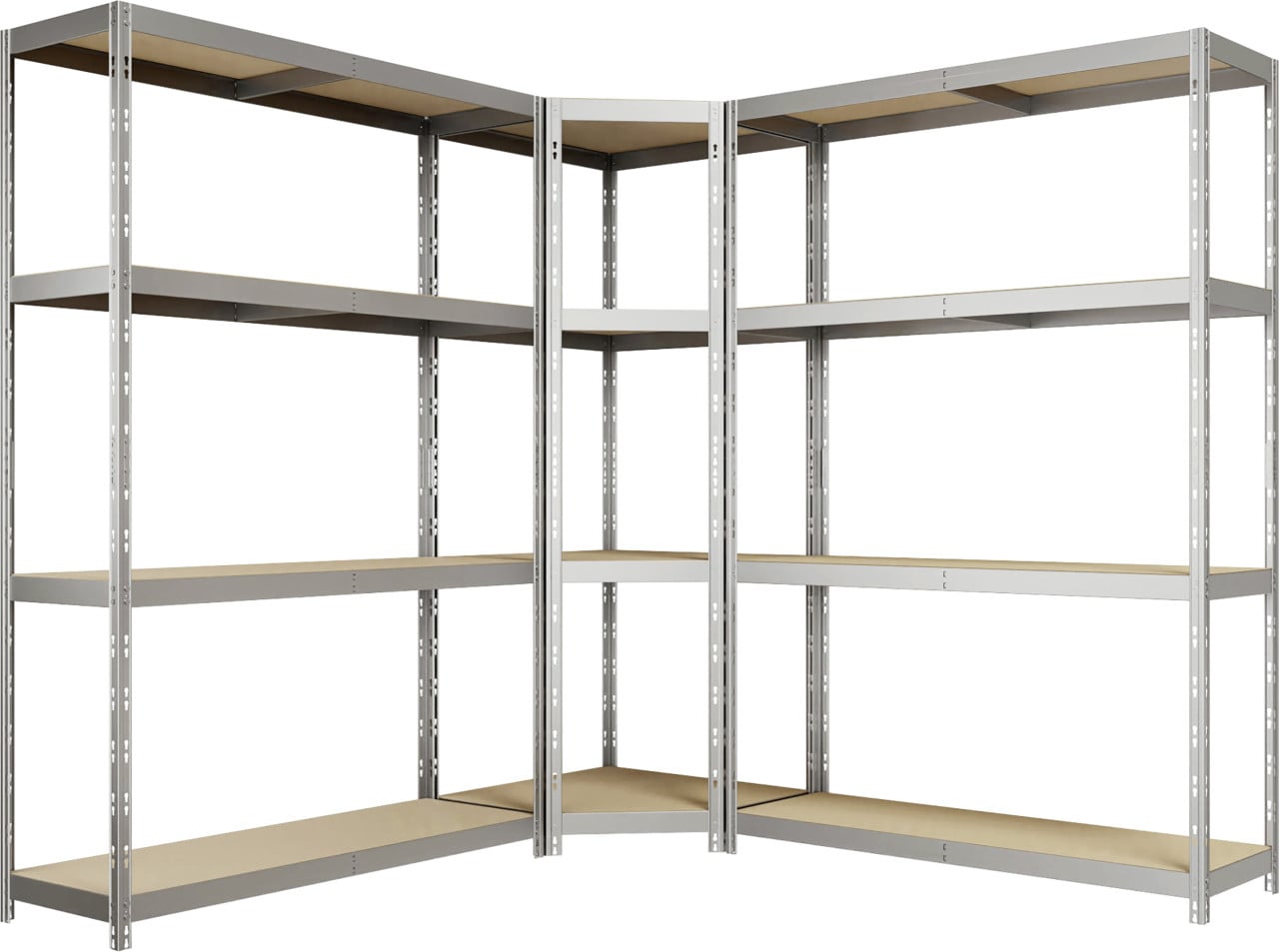 Ar Shelving Schwerlastregal-Set Rivet Budget verzinkt 180 x 190 cm mit 4 HDF-Böden 700 kg Bild 4