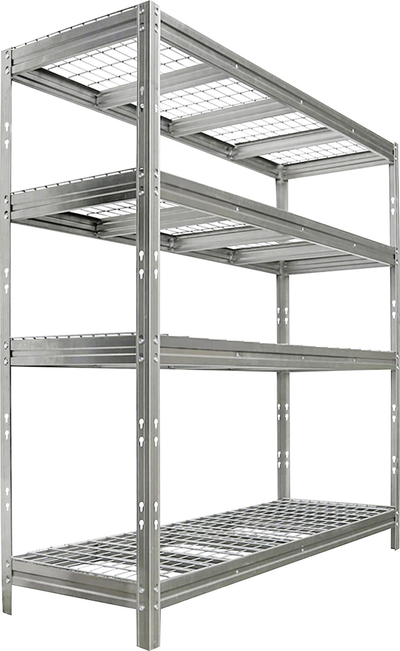 Ar Shelving Schwerlastregal Bullrack Rivet Wire verzinkt 200 x 180 4 Stahlgitterböden 2400 kg Bild 2