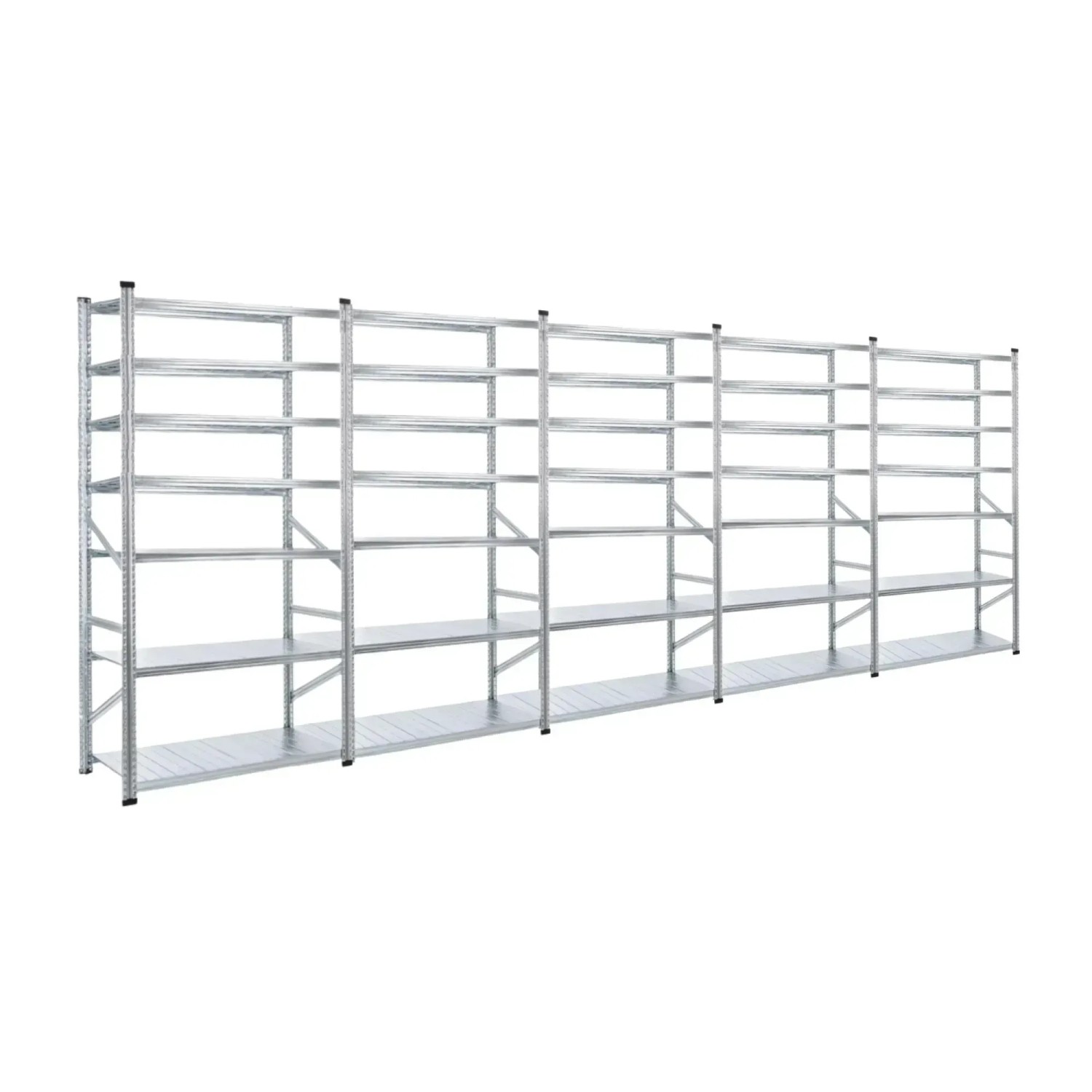 PROREGAL Fachbodenregal Proximo Stecksystem 250 x 450 x 40 cm 7 Ebenen Beidseitig Verzinkt