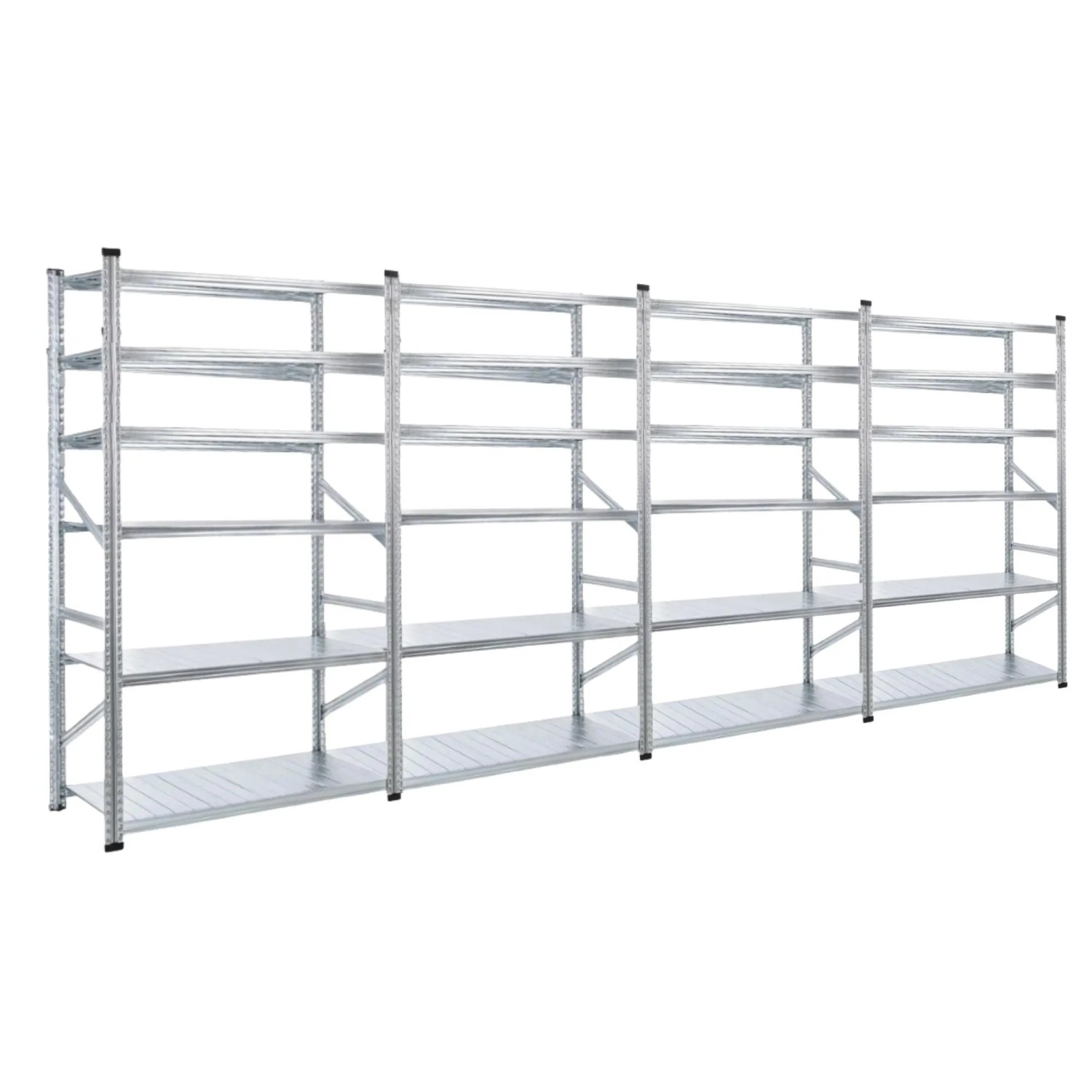 PROREGAL Fachbodenregal Proximo Stecksystem 210 x 480 x 60 cm 6 Ebenen Beidseitig Verzinkt