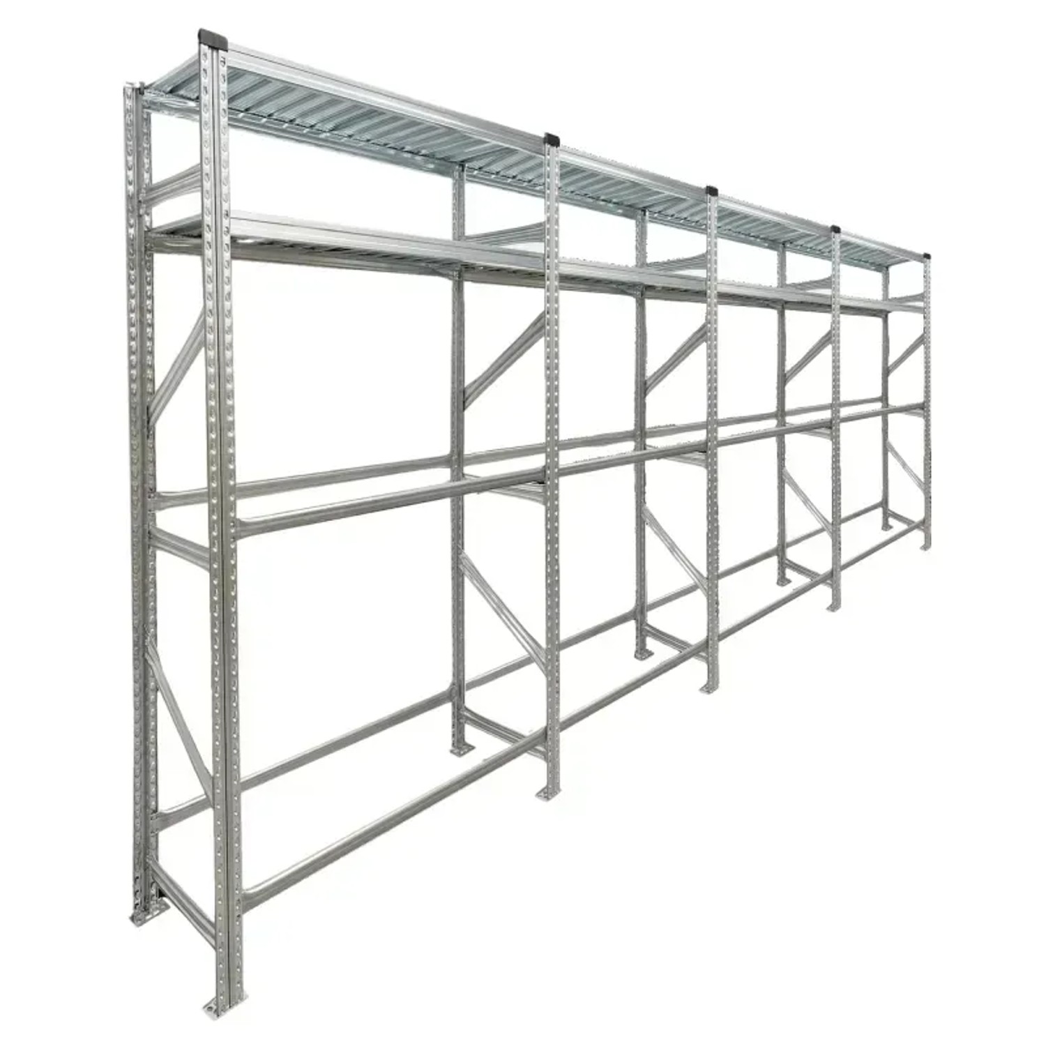 PROREGAL Reifenregal Proximo 200 x 480 x 40 cm bis zu 48 Reifen auf 2 Ebenen + 2 Ablagen Verzinkt
