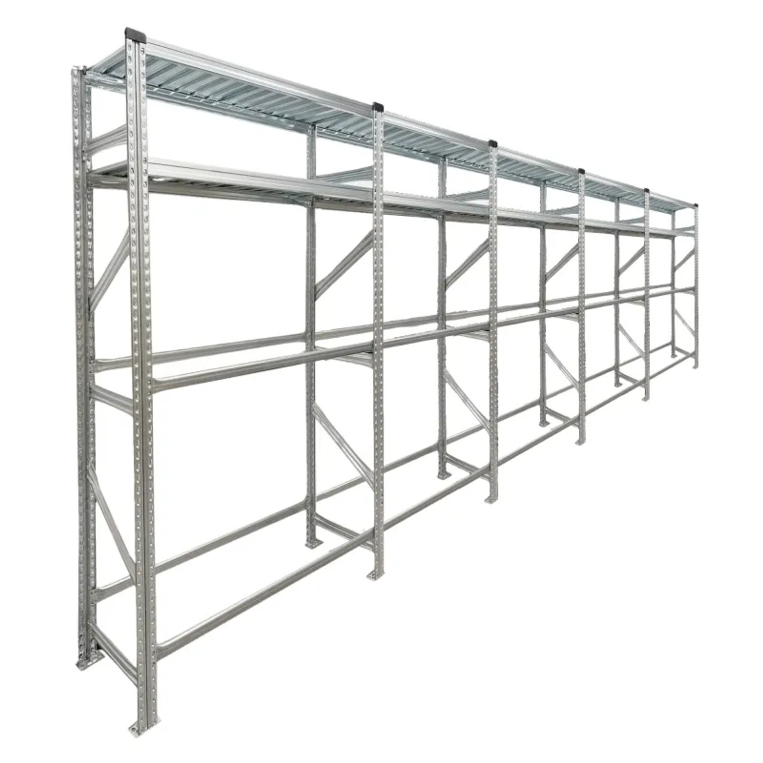 PROREGAL Reifenregal Proximo 200 x 450 x 40 cm bis zu 40 Reifen auf 2 Ebenen + 2 Ablagen Verzinkt
