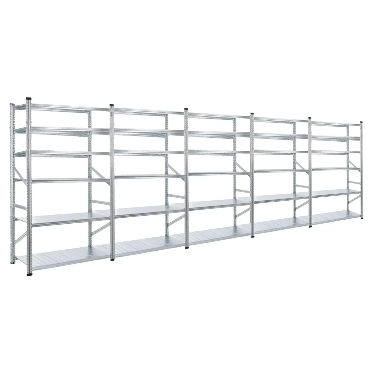 PROREGAL Fachbodenregal Proximo Stecksystem 210 x 450 x 40 cm 6 Ebenen Beidseitig Verzinkt