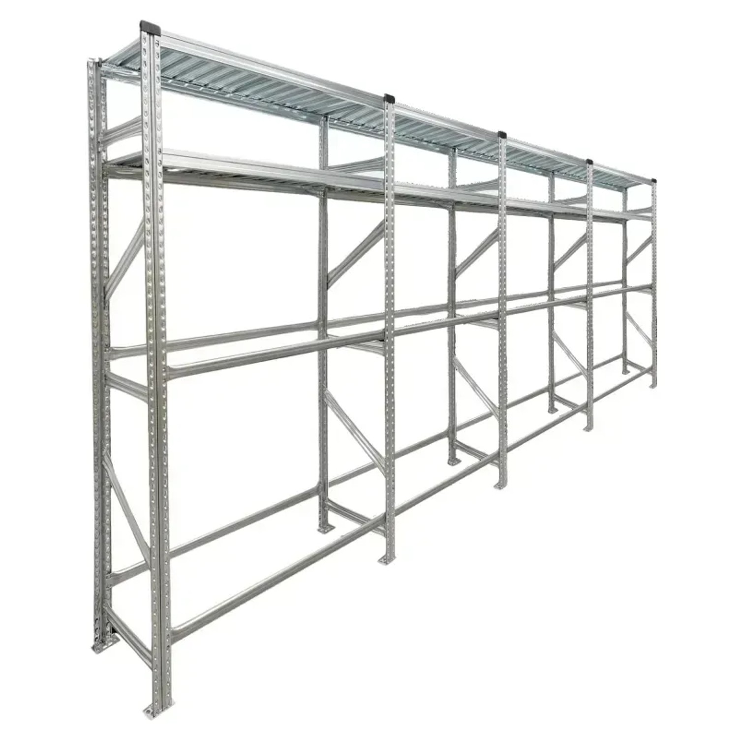 PROREGAL Reifenregal Proximo 200 x 360 x 40 cm bis zu 32 Reifen auf 2 Ebenen + 2 Ablagen Verzinkt